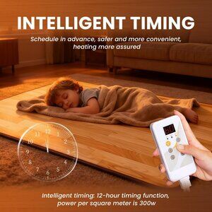 Heated Floor Mats, Heated Floor Carpet, Electric Heated Rug with Adjustable Temp